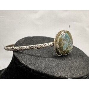 Sterling Silver English 835 Coin Bracelet Blue Persian Turquoise Bezzeled in 925